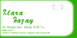 klara hazay business card